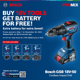 Bosch GSB 18V-50 Cordless Drill Freedom Kit